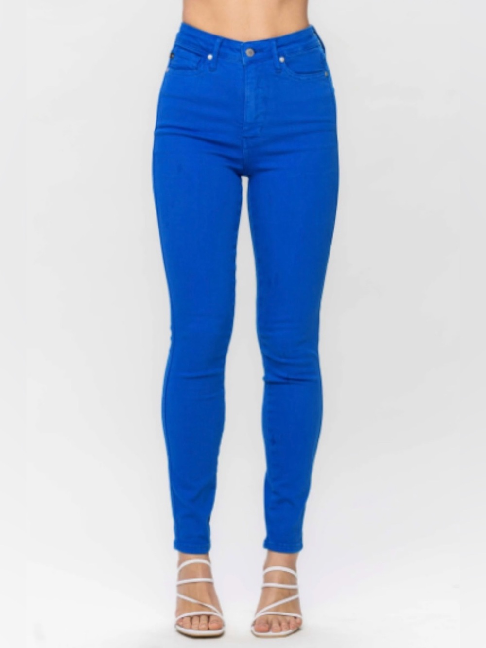 JUDY BLUE HIGH WAIST COBALT SKINNY JEANS - SIZE 9/29